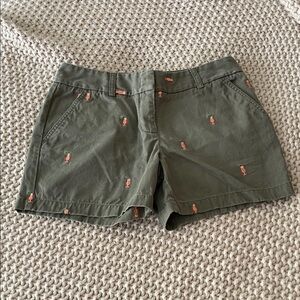 J. Crew Olive Green Embroidered Women Shorts